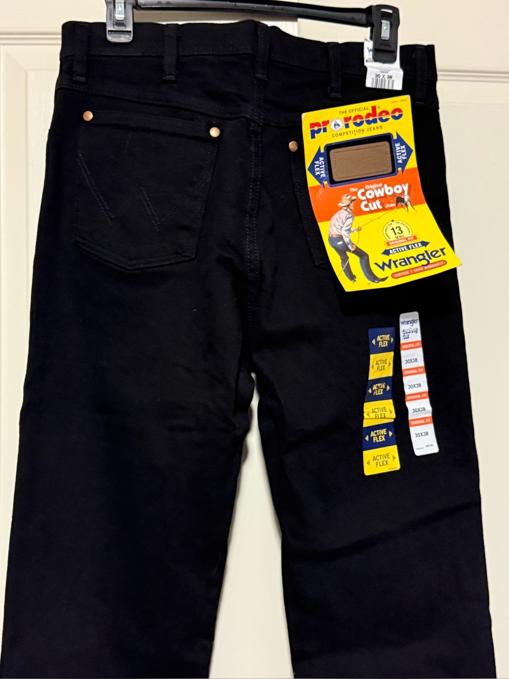 Wrangler Cowboy Cut Original Fit Jeans - Black with Yellow & Blue Labels
